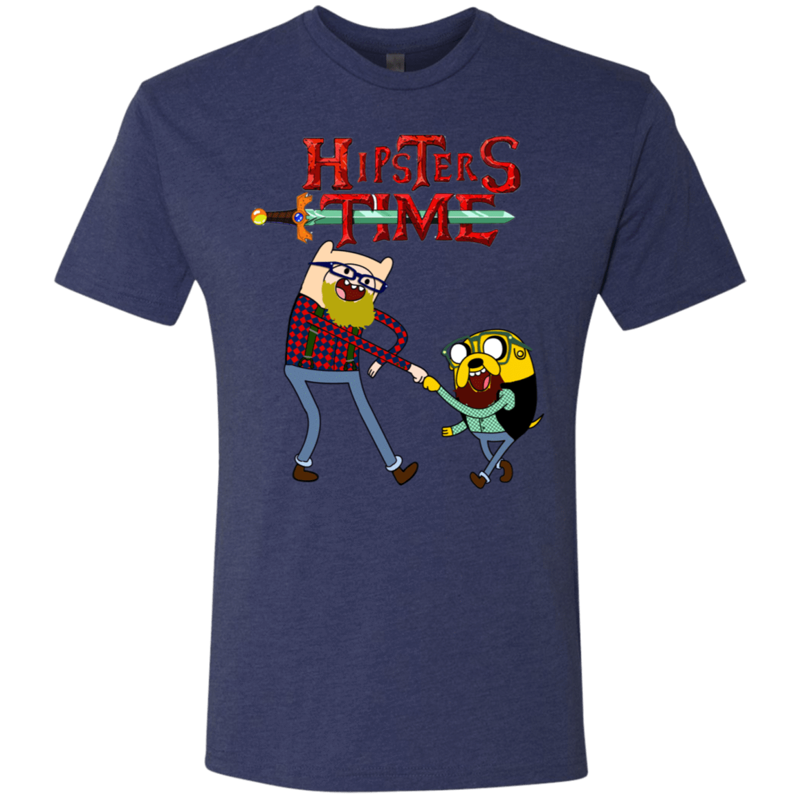 T-Shirts Vintage Navy / S Hipsters Time Men's Triblend T-Shirt