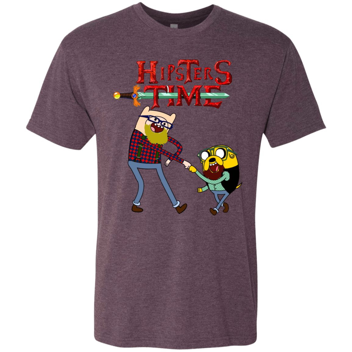 T-Shirts Vintage Purple / S Hipsters Time Men's Triblend T-Shirt