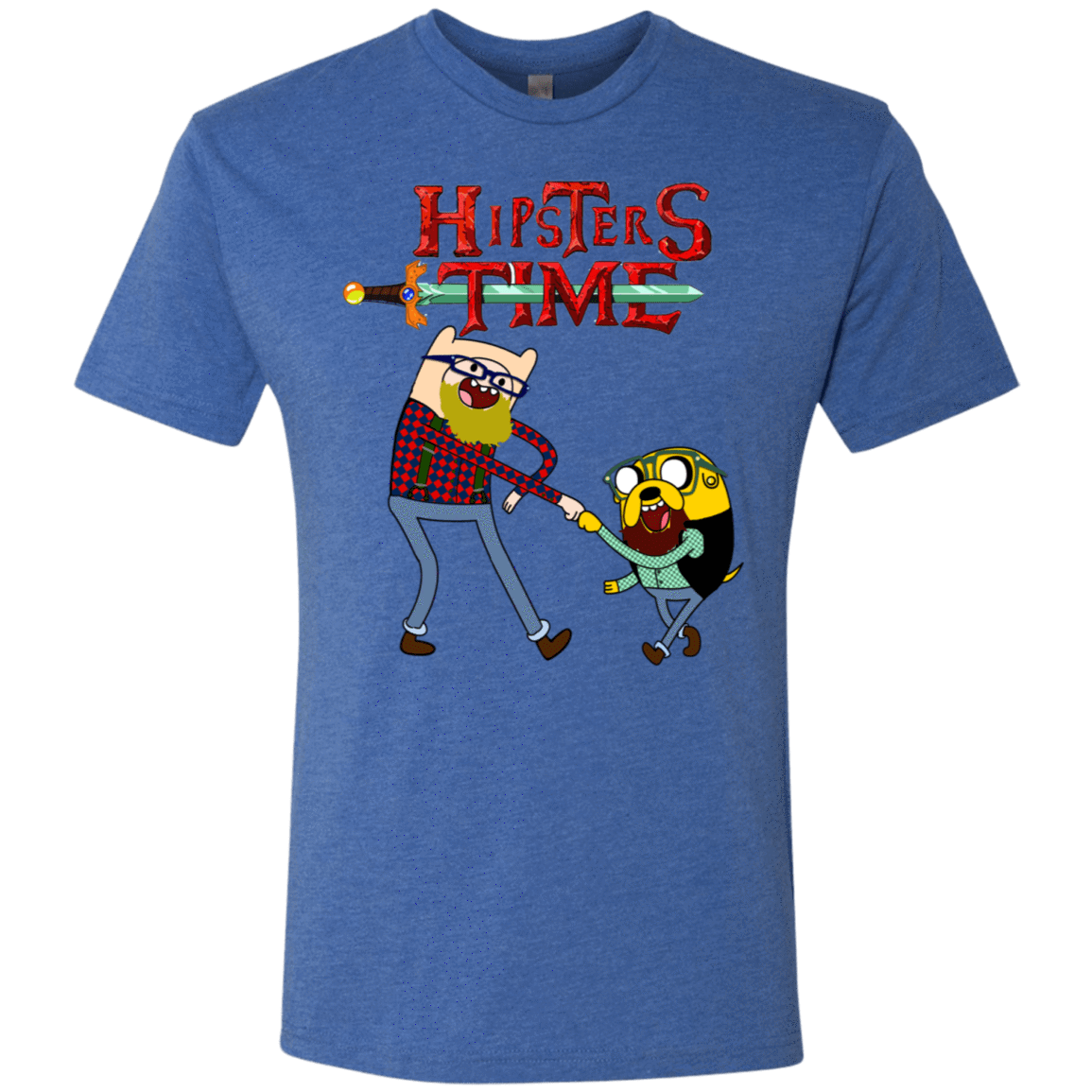 T-Shirts Vintage Royal / S Hipsters Time Men's Triblend T-Shirt