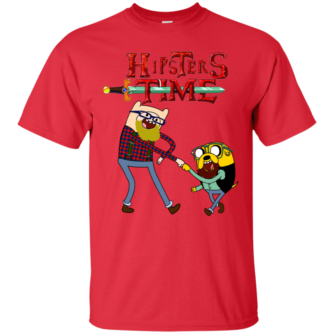 T-Shirts Red / S Hipsters Time T-Shirt