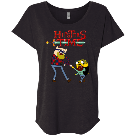 T-Shirts Vintage Black / X-Small Hipsters Time Triblend Dolman Sleeve