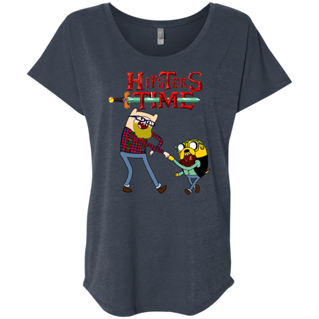 T-Shirts Vintage Navy / X-Small Hipsters Time Triblend Dolman Sleeve