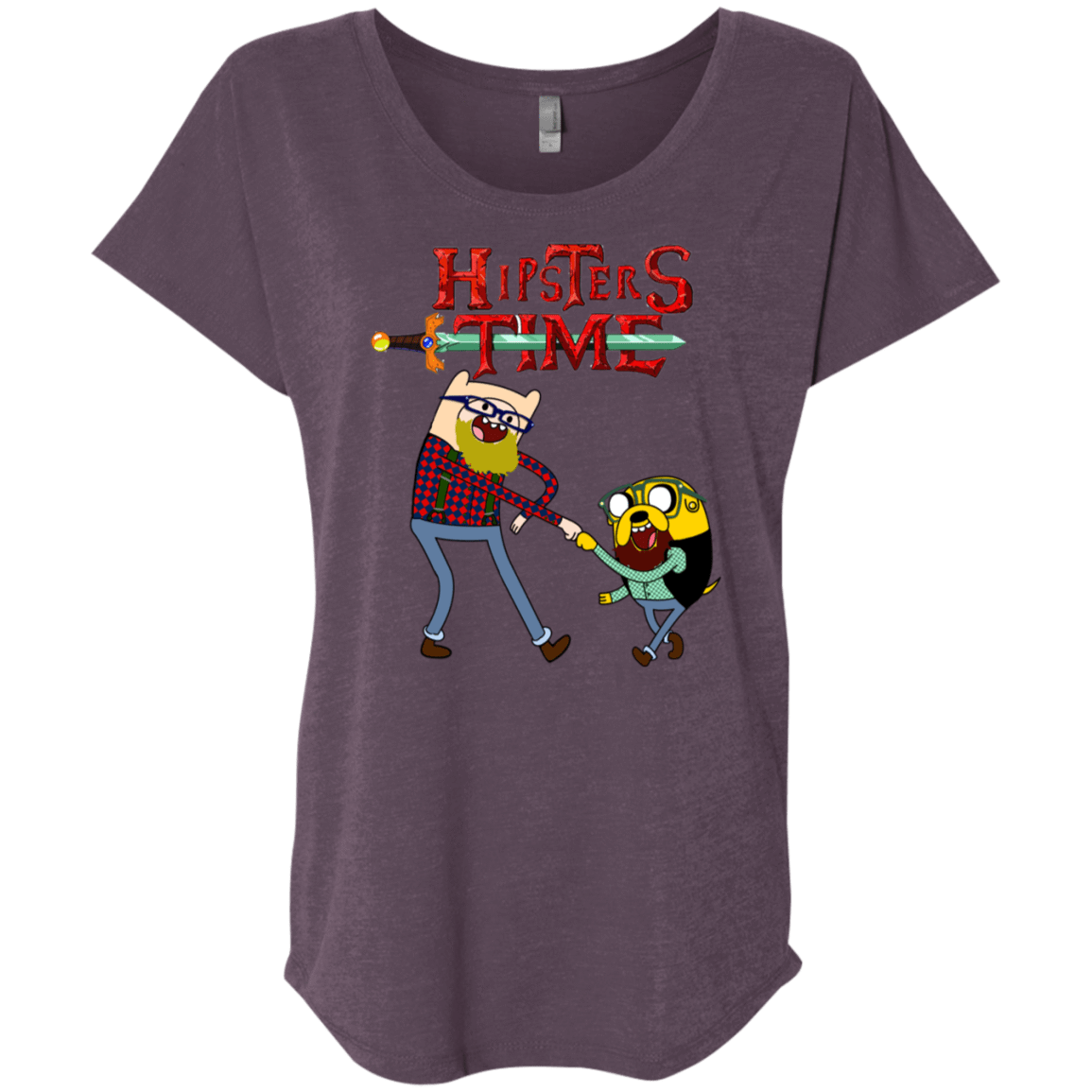 T-Shirts Vintage Purple / X-Small Hipsters Time Triblend Dolman Sleeve