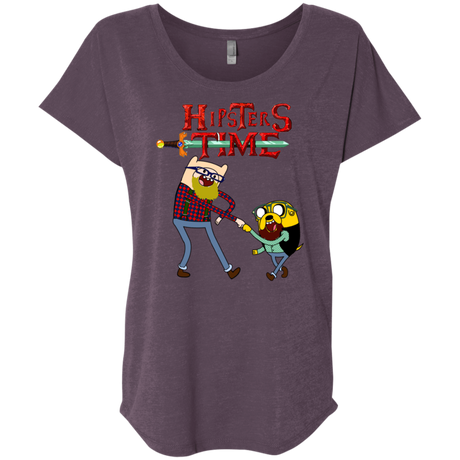 T-Shirts Vintage Purple / X-Small Hipsters Time Triblend Dolman Sleeve