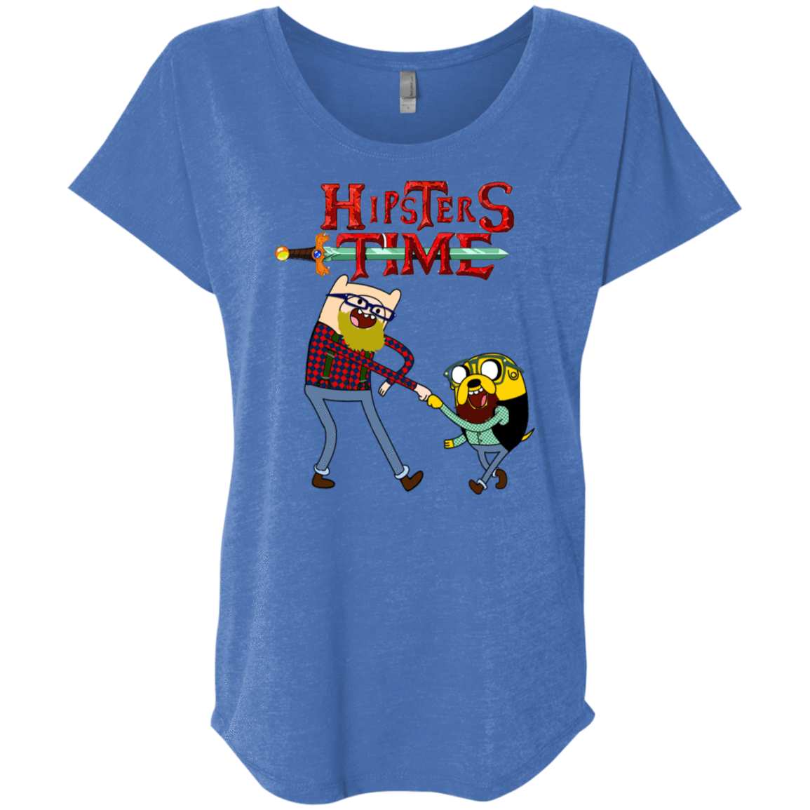 T-Shirts Vintage Royal / X-Small Hipsters Time Triblend Dolman Sleeve