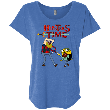 T-Shirts Vintage Royal / X-Small Hipsters Time Triblend Dolman Sleeve