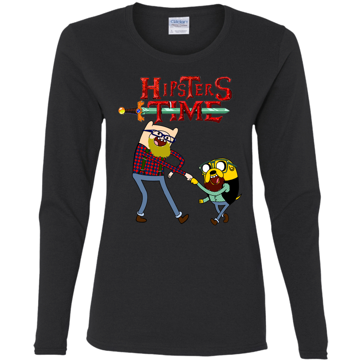 T-Shirts Black / S Hipsters Time Women's Long Sleeve T-Shirt