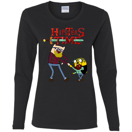 T-Shirts Black / S Hipsters Time Women's Long Sleeve T-Shirt