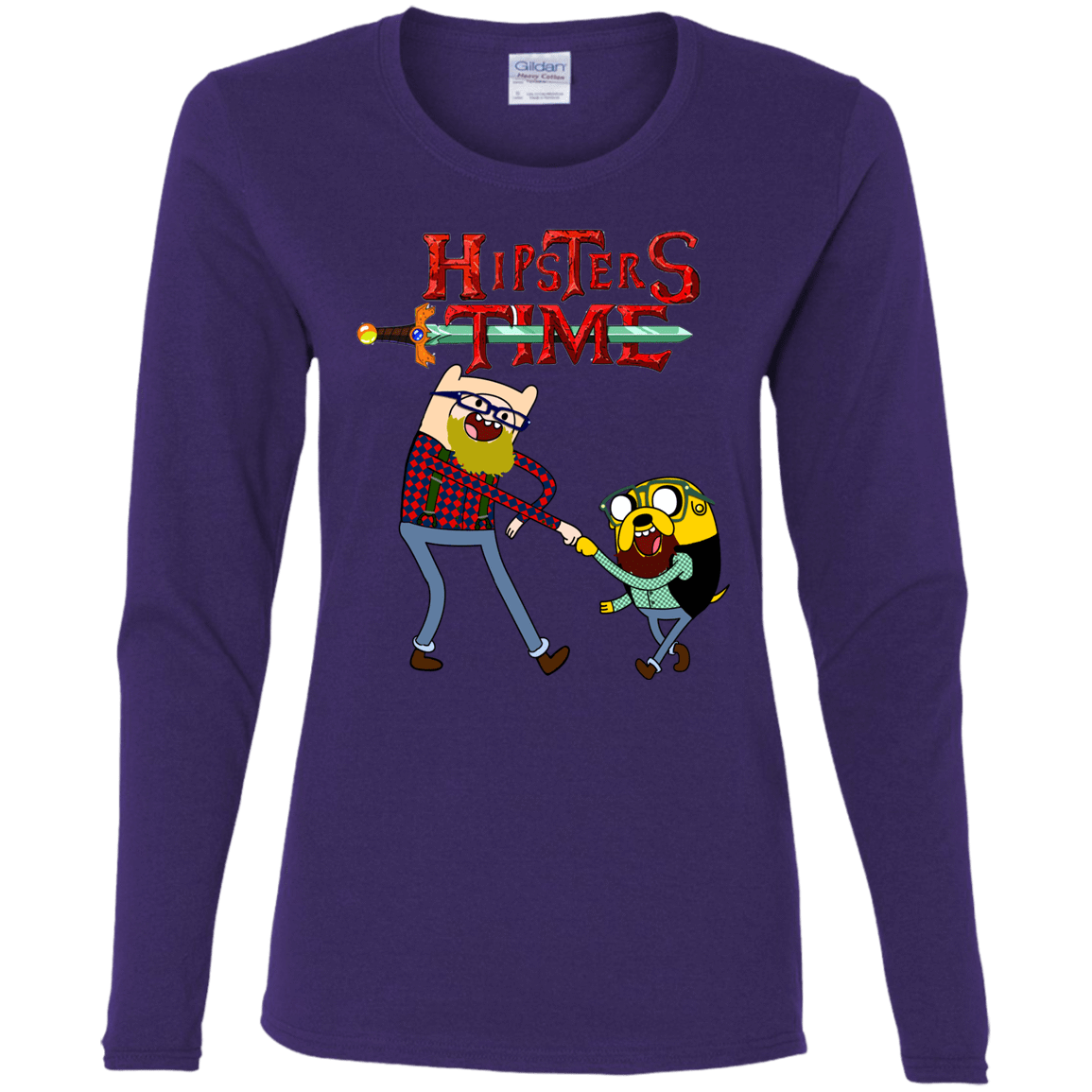 T-Shirts Purple / S Hipsters Time Women's Long Sleeve T-Shirt