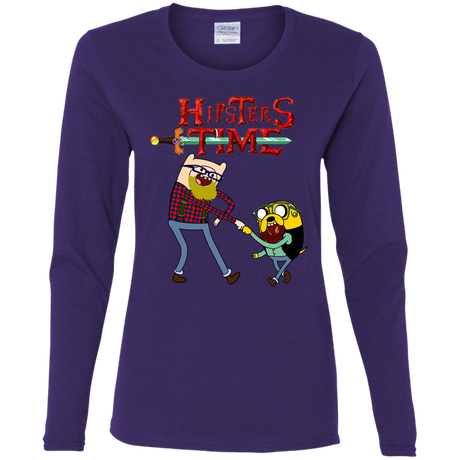 T-Shirts Purple / S Hipsters Time Women's Long Sleeve T-Shirt