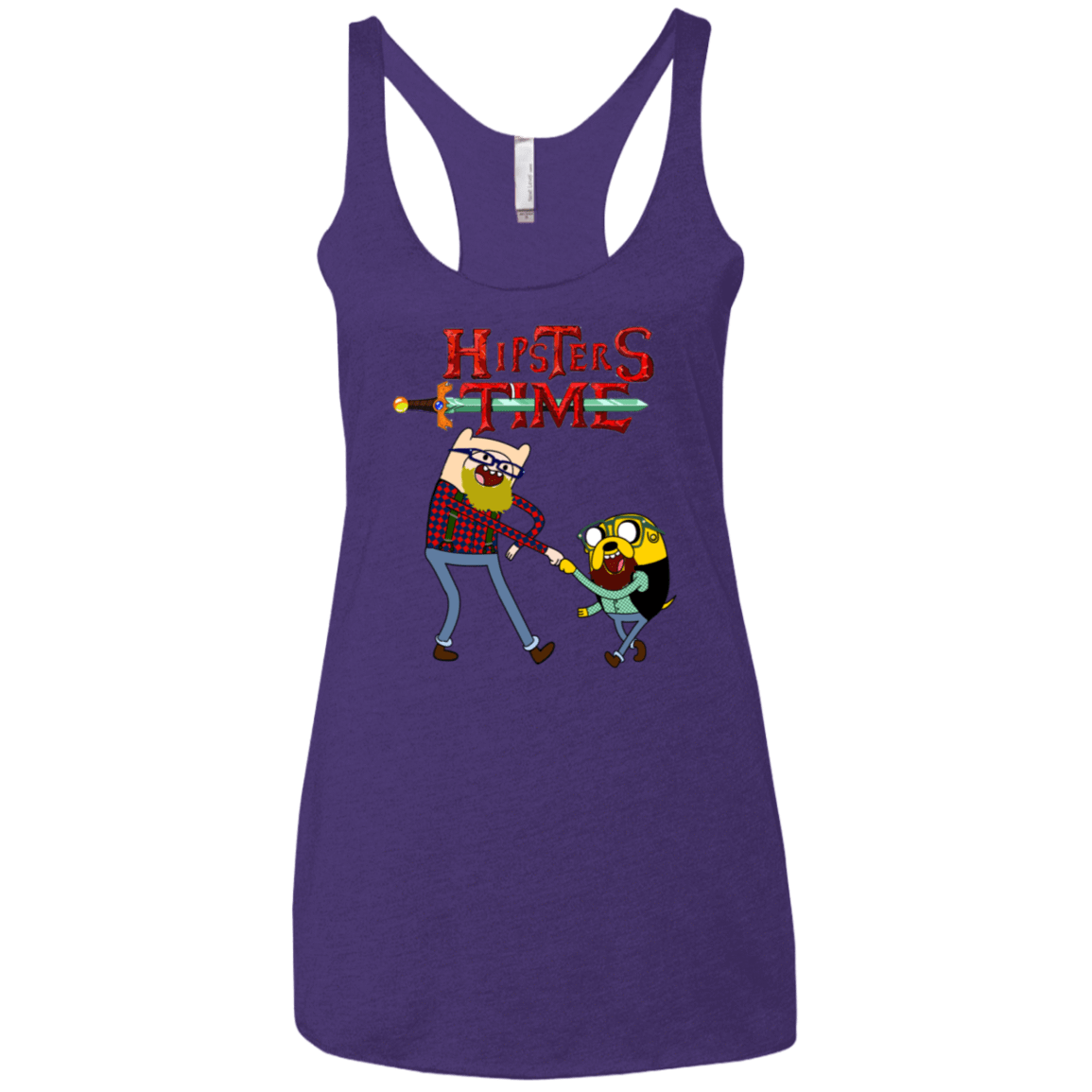 T-Shirts Purple Rush / X-Small Hipsters Time Women's Triblend Racerback Tank