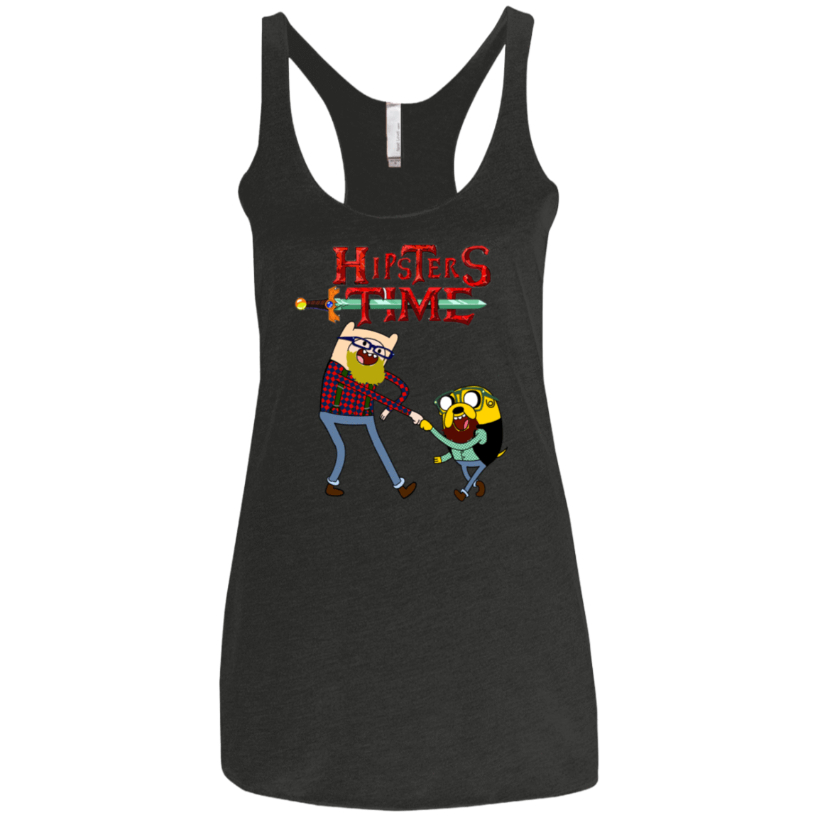 T-Shirts Vintage Black / X-Small Hipsters Time Women's Triblend Racerback Tank