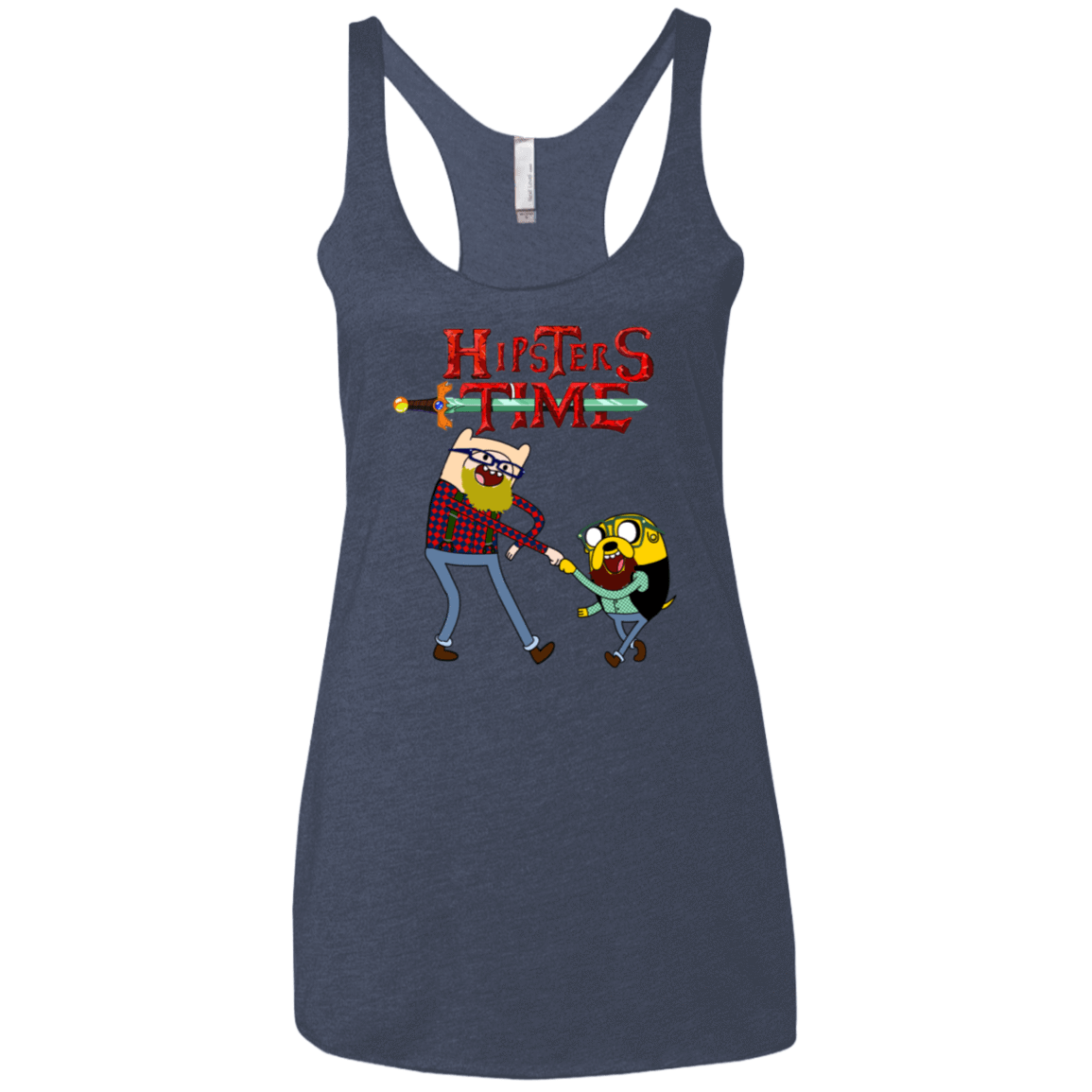 T-Shirts Vintage Navy / X-Small Hipsters Time Women's Triblend Racerback Tank