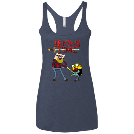 T-Shirts Vintage Navy / X-Small Hipsters Time Women's Triblend Racerback Tank