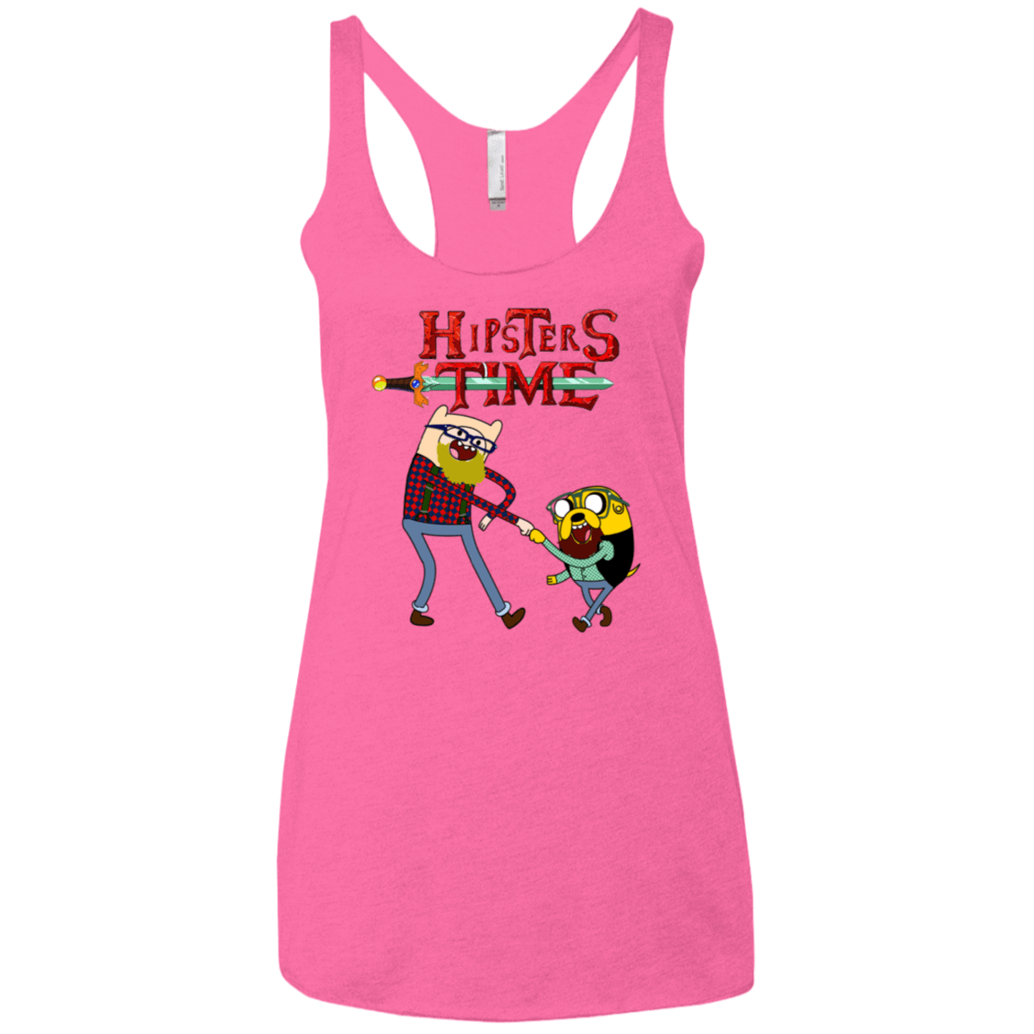 T-Shirts Vintage Pink / X-Small Hipsters Time Women's Triblend Racerback Tank