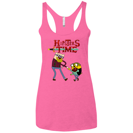 T-Shirts Vintage Pink / X-Small Hipsters Time Women's Triblend Racerback Tank