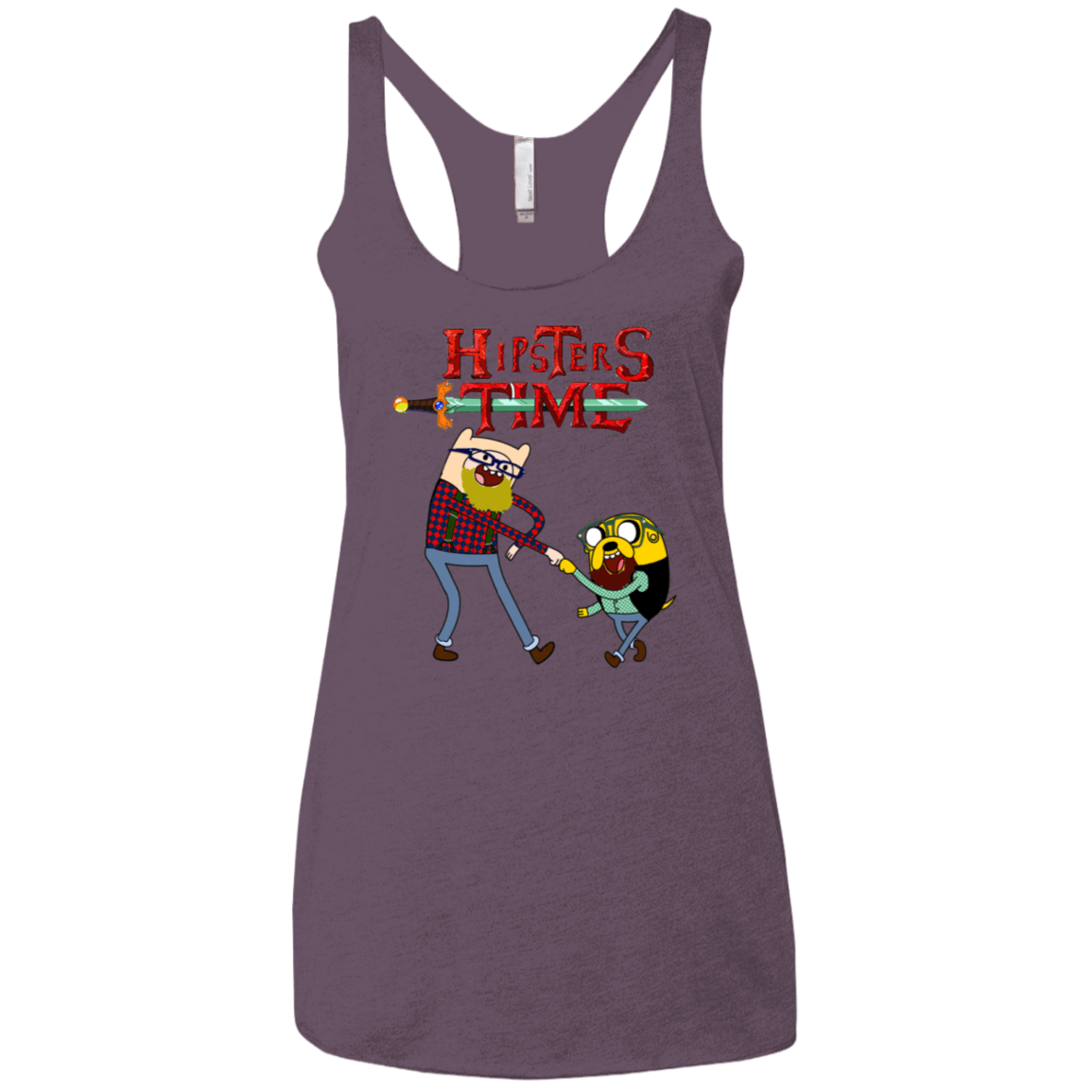 T-Shirts Vintage Purple / X-Small Hipsters Time Women's Triblend Racerback Tank