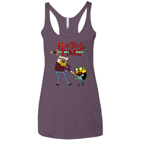 T-Shirts Vintage Purple / X-Small Hipsters Time Women's Triblend Racerback Tank