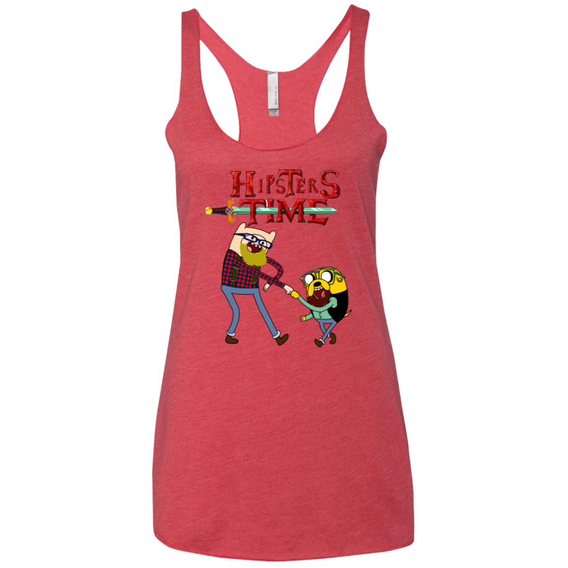 T-Shirts Vintage Red / X-Small Hipsters Time Women's Triblend Racerback Tank