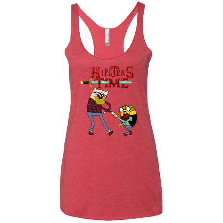 T-Shirts Vintage Red / X-Small Hipsters Time Women's Triblend Racerback Tank