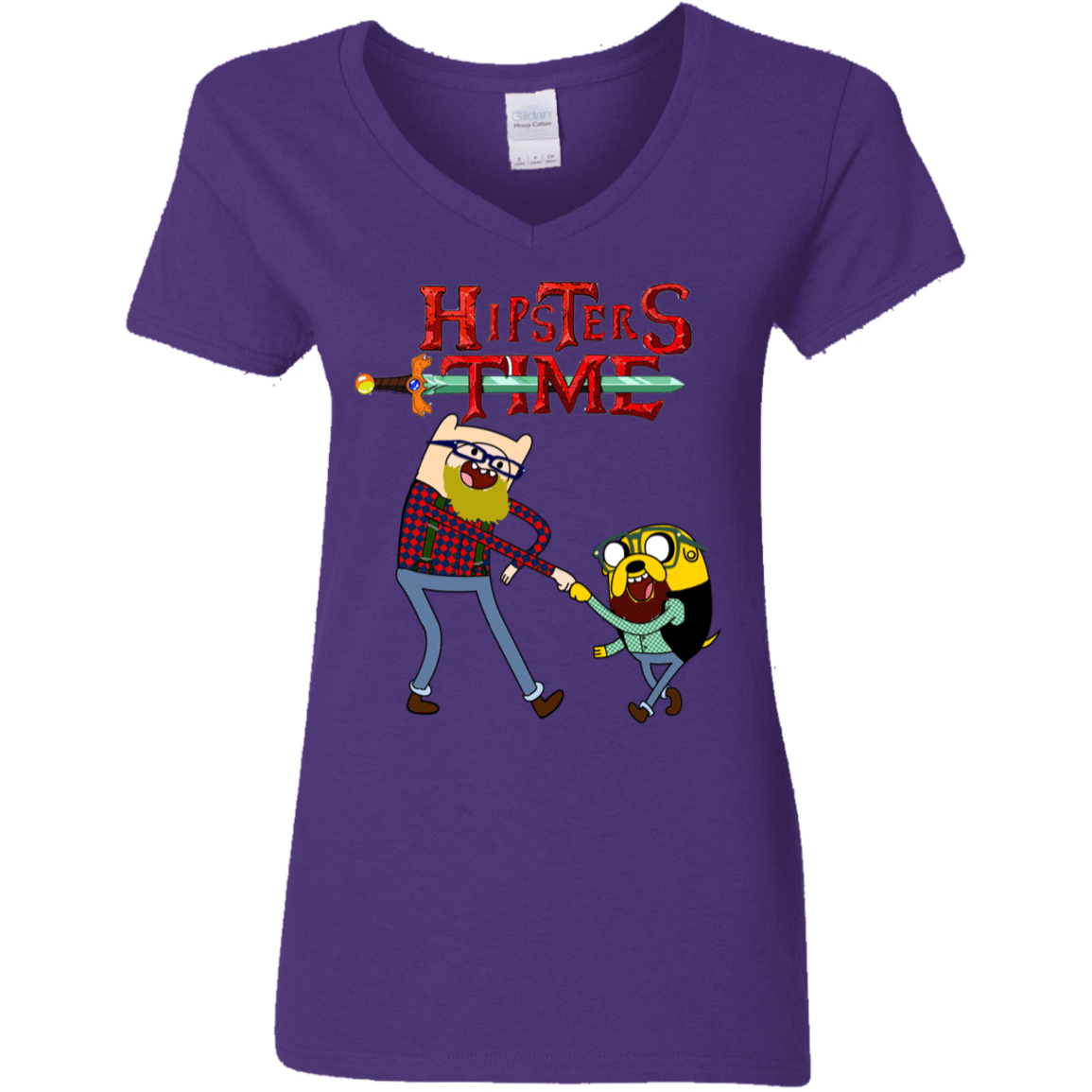 T-Shirts Purple / S Hipsters Time Women's V-Neck T-Shirt