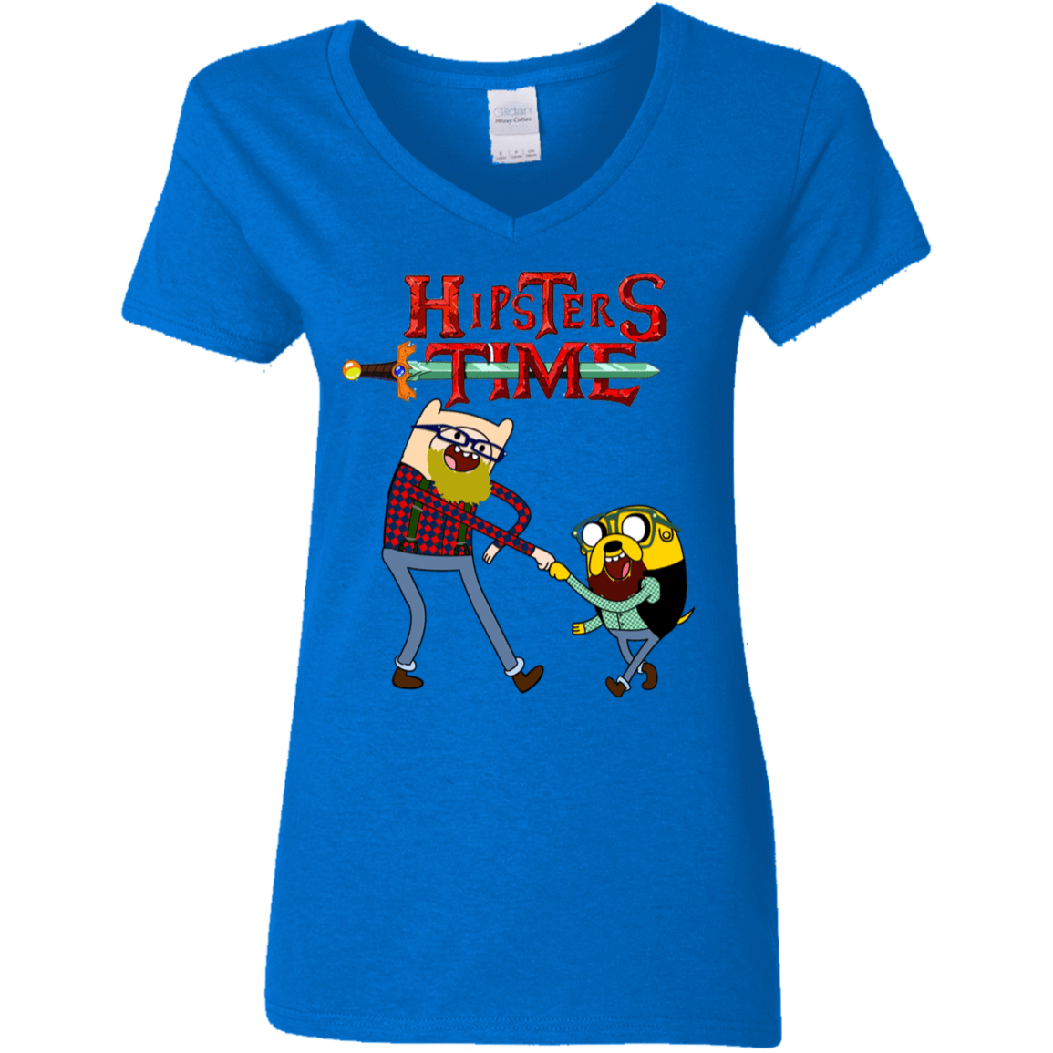 T-Shirts Royal / S Hipsters Time Women's V-Neck T-Shirt