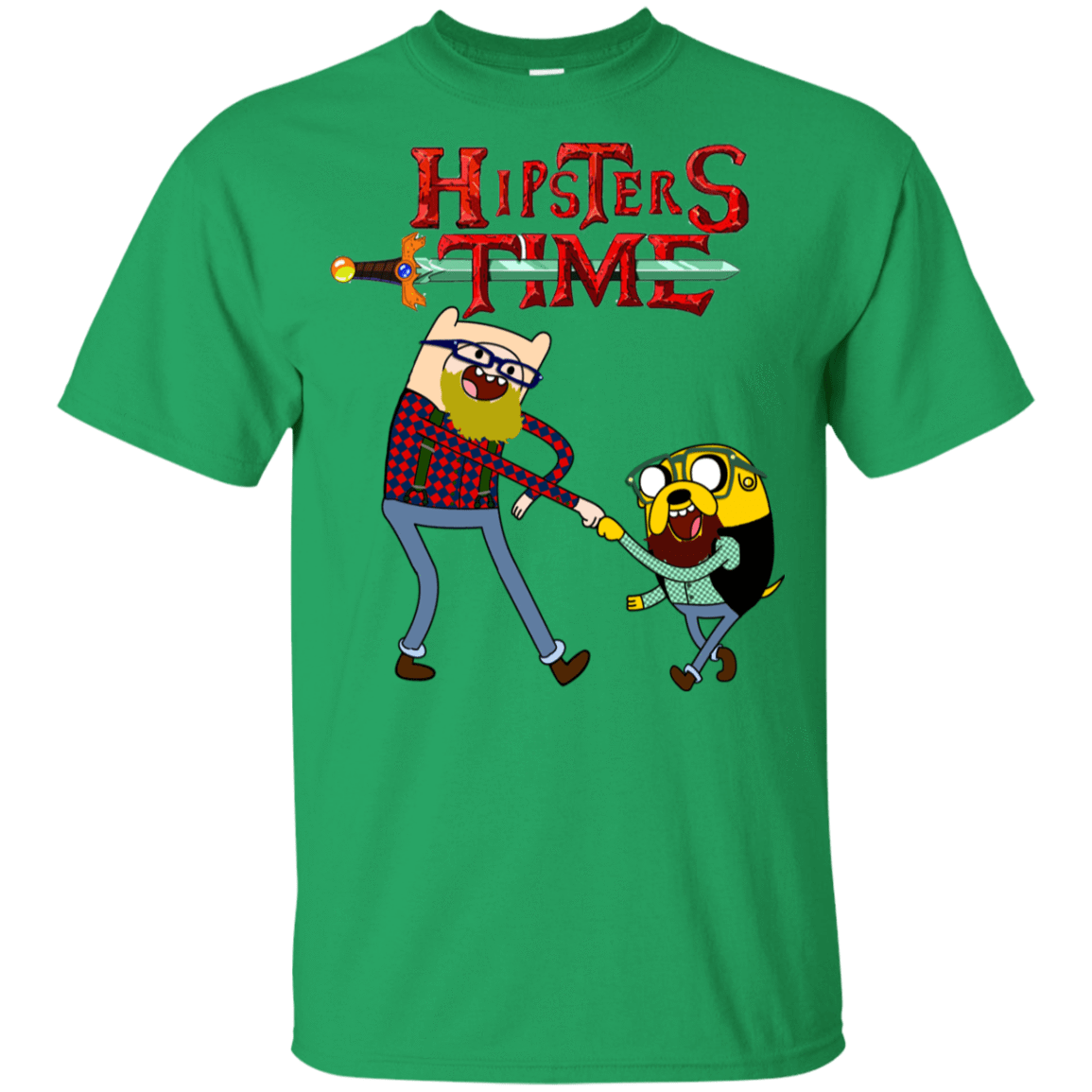 T-Shirts Irish Green / YXS Hipsters Time Youth T-Shirt