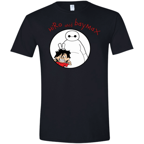 T-Shirts Black / X-Small Hiro and Baymax Men's Semi-Fitted Softstyle