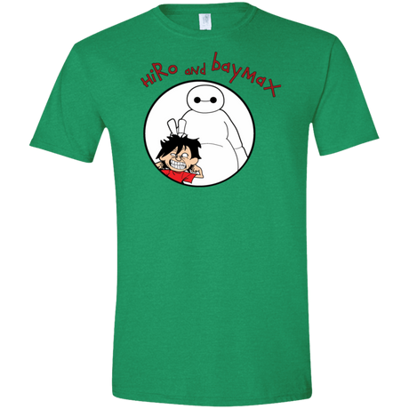 T-Shirts Heather Irish Green / S Hiro and Baymax Men's Semi-Fitted Softstyle