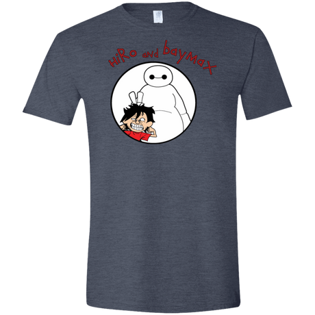 T-Shirts Heather Navy / S Hiro and Baymax Men's Semi-Fitted Softstyle