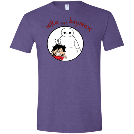 T-Shirts Heather Purple / S Hiro and Baymax Men's Semi-Fitted Softstyle