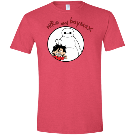 T-Shirts Heather Red / S Hiro and Baymax Men's Semi-Fitted Softstyle