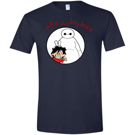 T-Shirts Navy / X-Small Hiro and Baymax Men's Semi-Fitted Softstyle