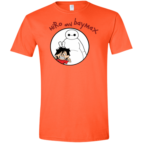 T-Shirts Orange / S Hiro and Baymax Men's Semi-Fitted Softstyle
