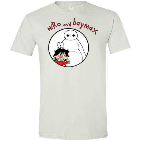 T-Shirts White / X-Small Hiro and Baymax Men's Semi-Fitted Softstyle