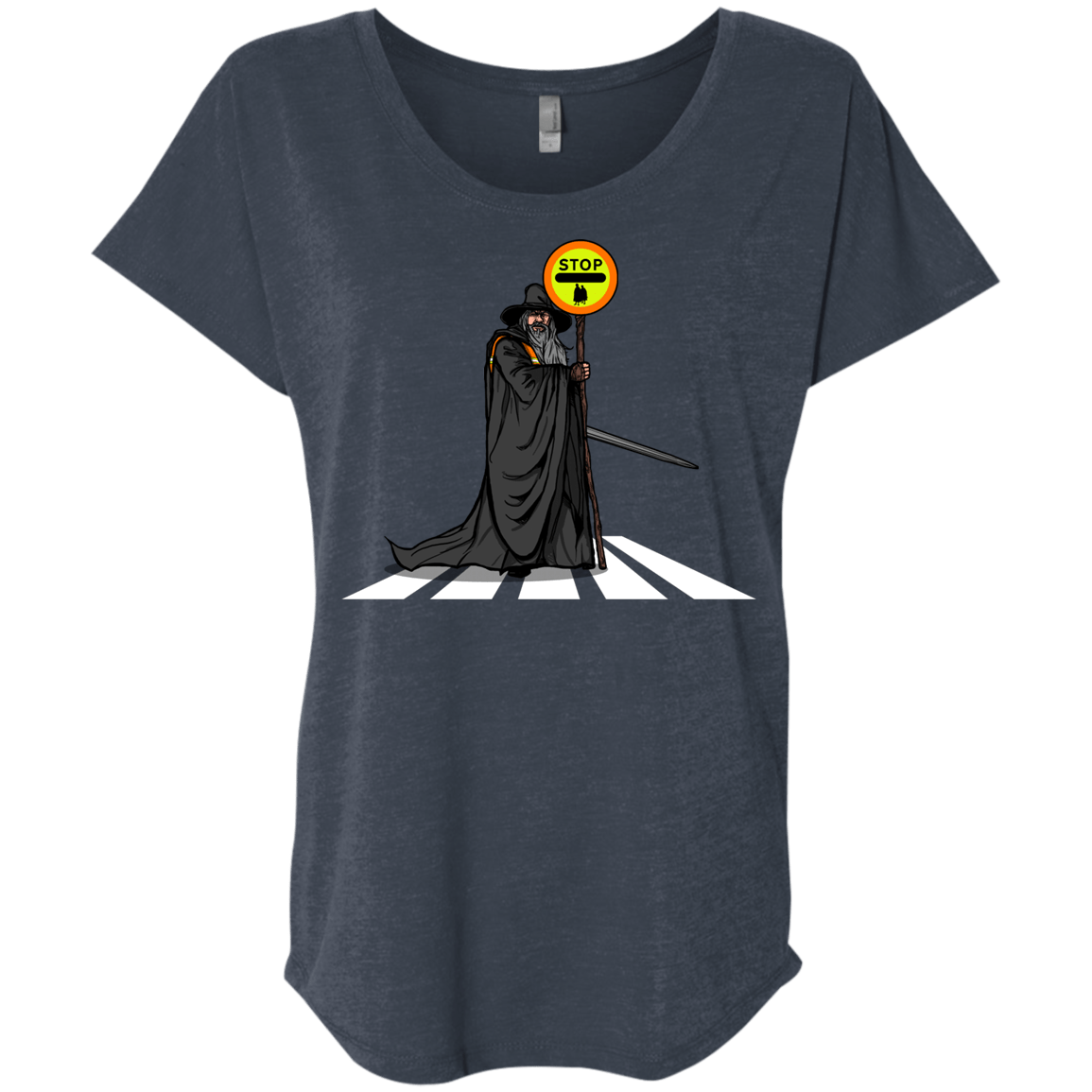 T-Shirts Vintage Navy / X-Small Hobbit Crossing Triblend Dolman Sleeve