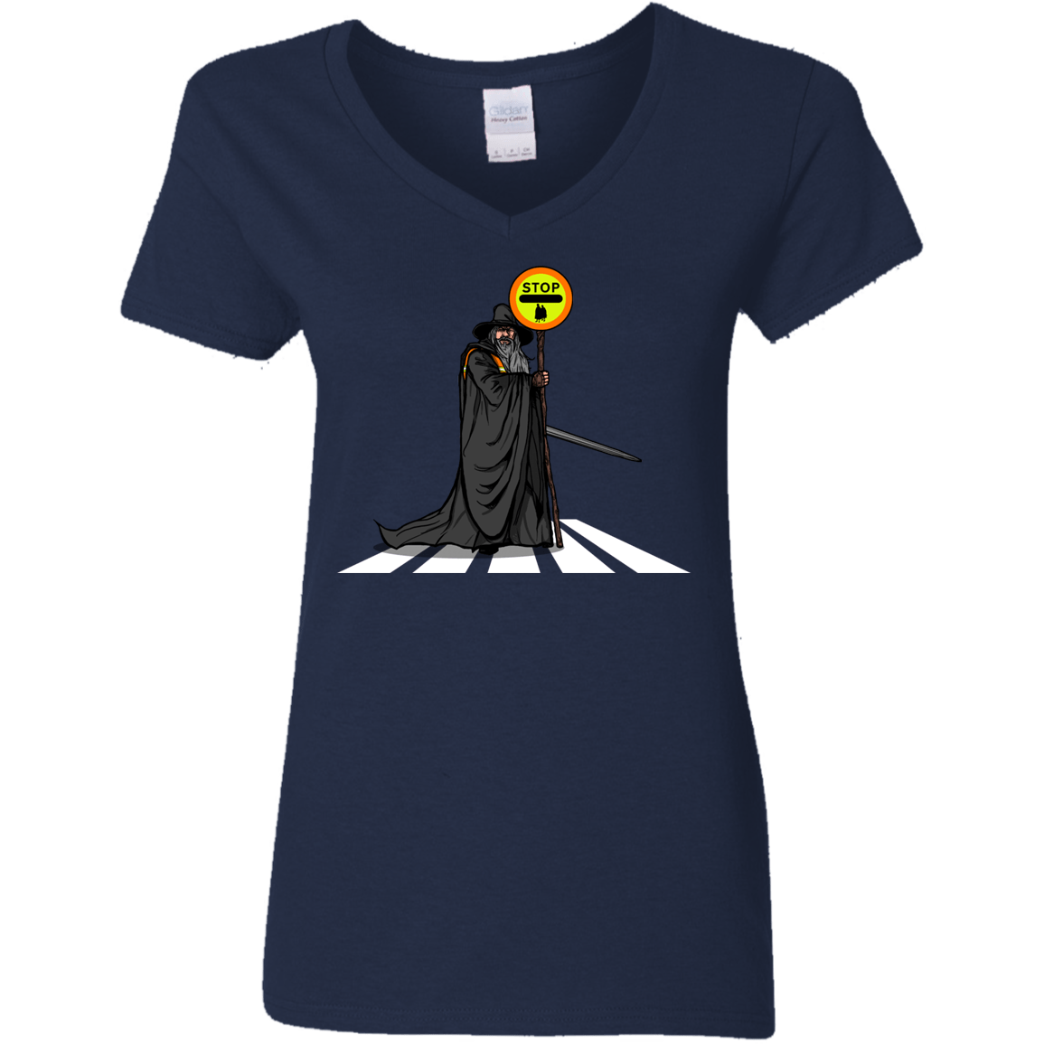 T-Shirts Navy / S Hobbit Crossing Women's V-Neck T-Shirt