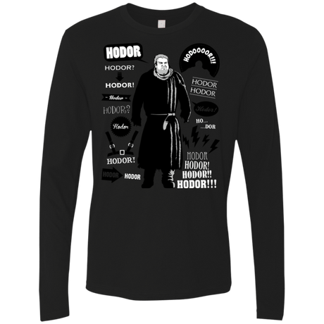 T-Shirts Black / Small Hodor Famous Quotes Men's Premium Long Sleeve