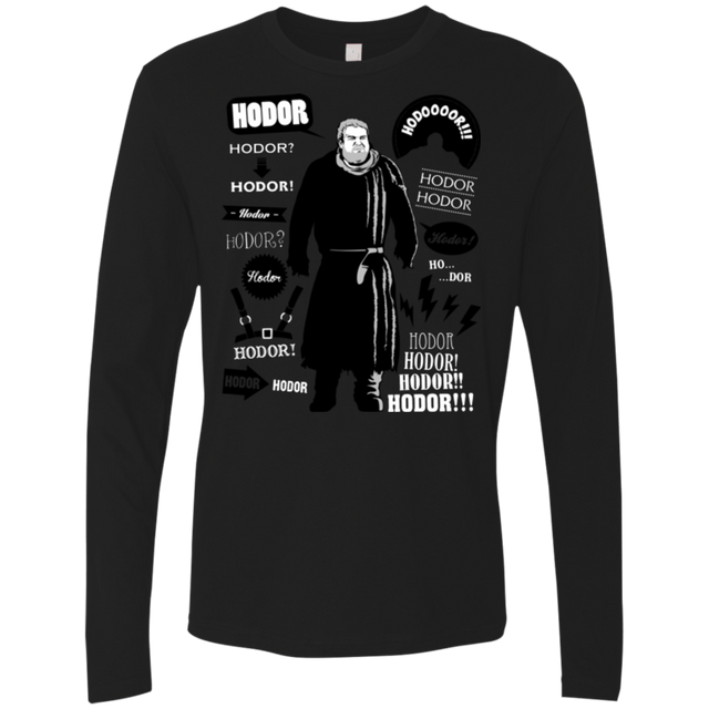 T-Shirts Black / Small Hodor Famous Quotes Men's Premium Long Sleeve
