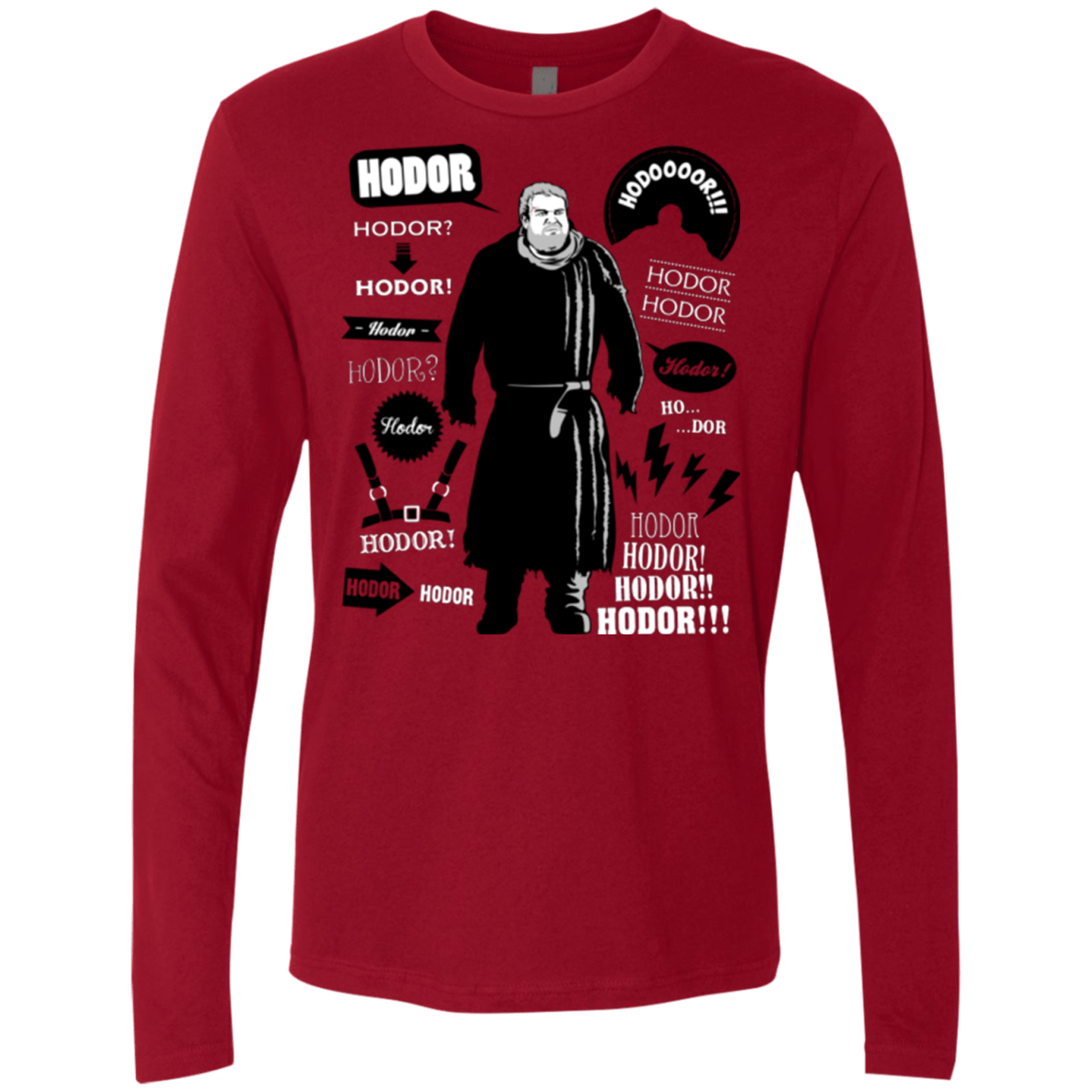 T-Shirts Cardinal / Small Hodor Famous Quotes Men's Premium Long Sleeve