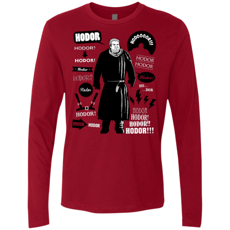 T-Shirts Cardinal / Small Hodor Famous Quotes Men's Premium Long Sleeve