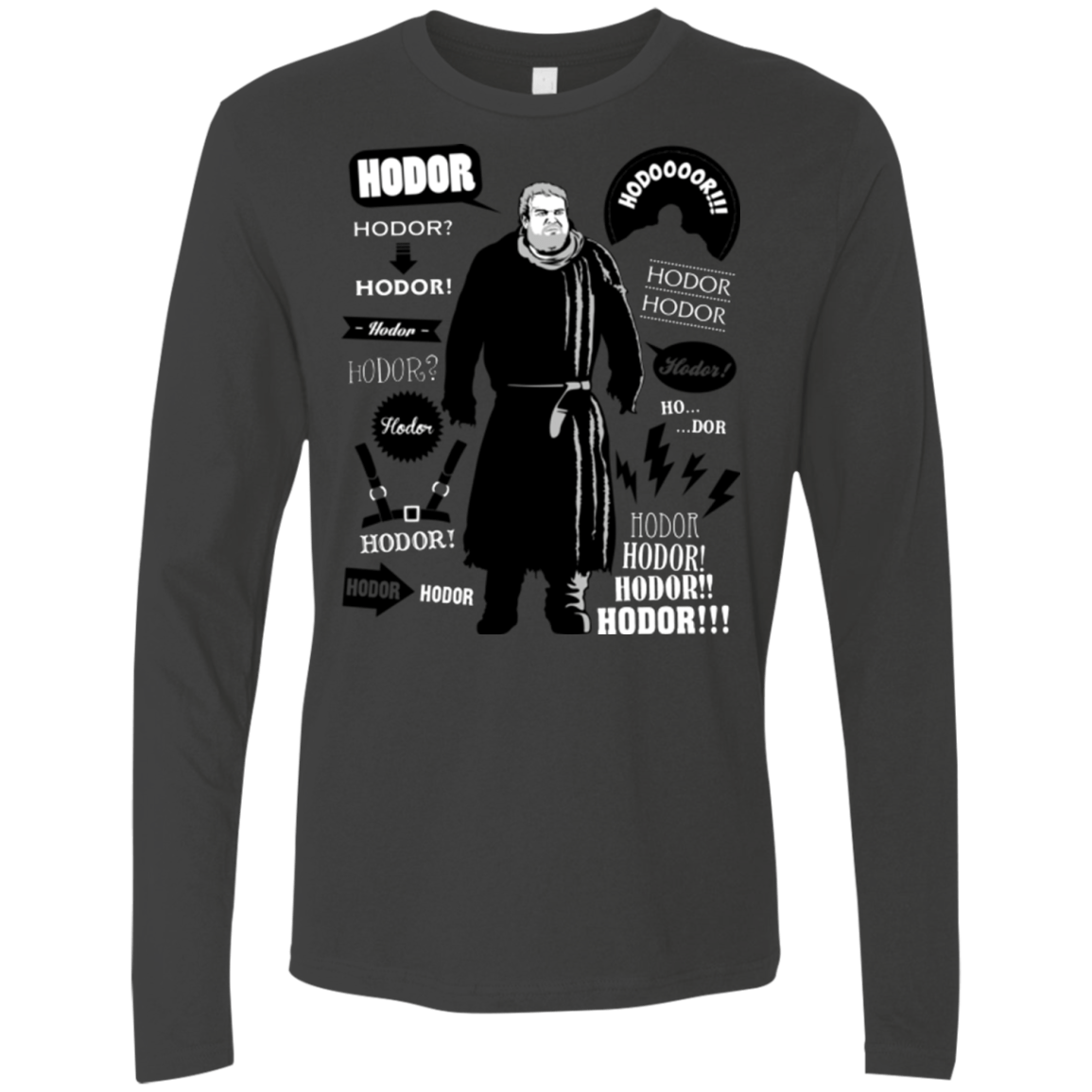 T-Shirts Heavy Metal / Small Hodor Famous Quotes Men's Premium Long Sleeve
