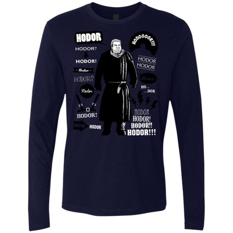 T-Shirts Midnight Navy / Small Hodor Famous Quotes Men's Premium Long Sleeve