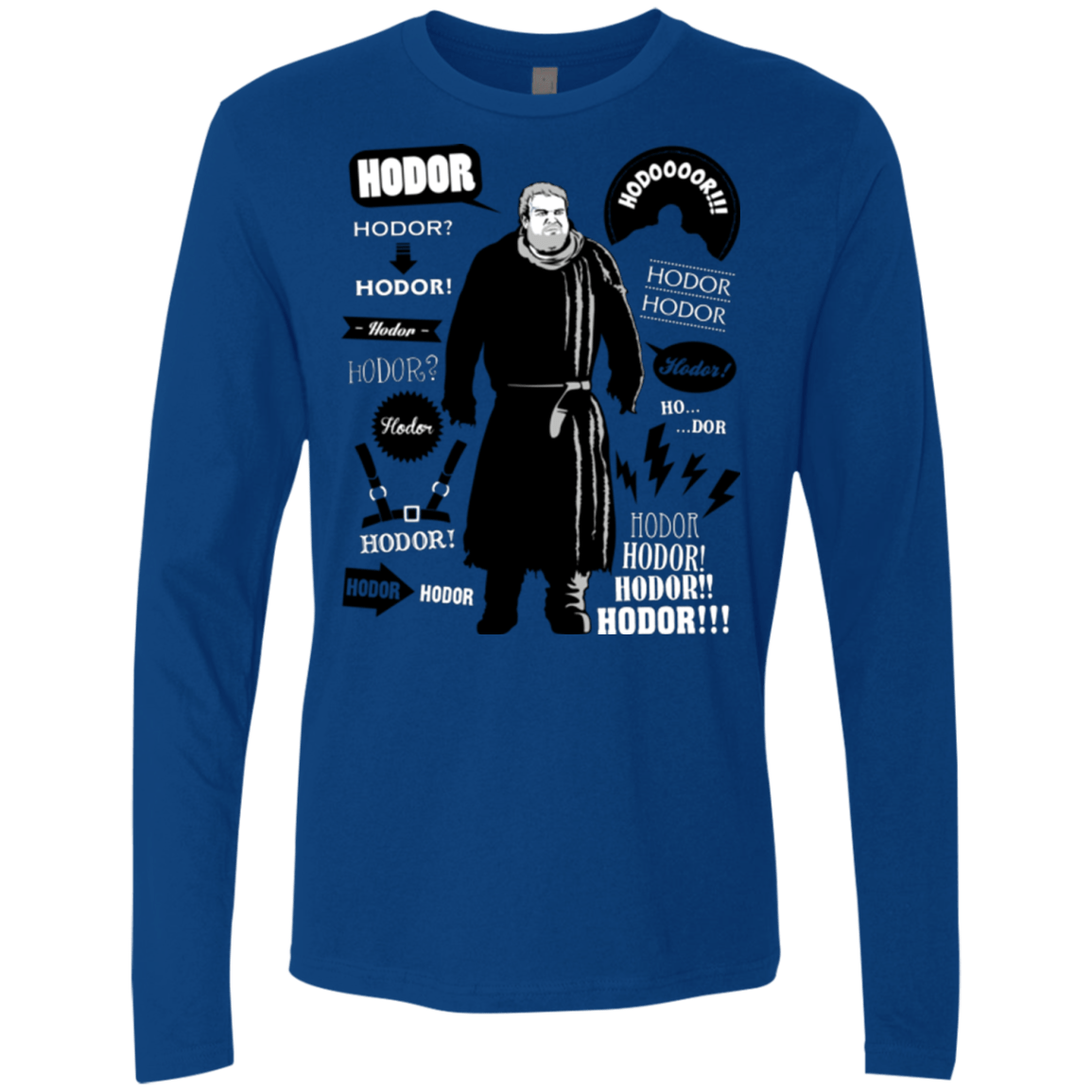 T-Shirts Royal / Small Hodor Famous Quotes Men's Premium Long Sleeve