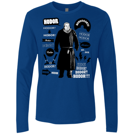 T-Shirts Royal / Small Hodor Famous Quotes Men's Premium Long Sleeve