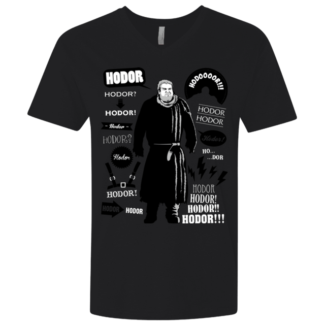 T-Shirts Black / X-Small Hodor Famous Quotes Men's Premium V-Neck