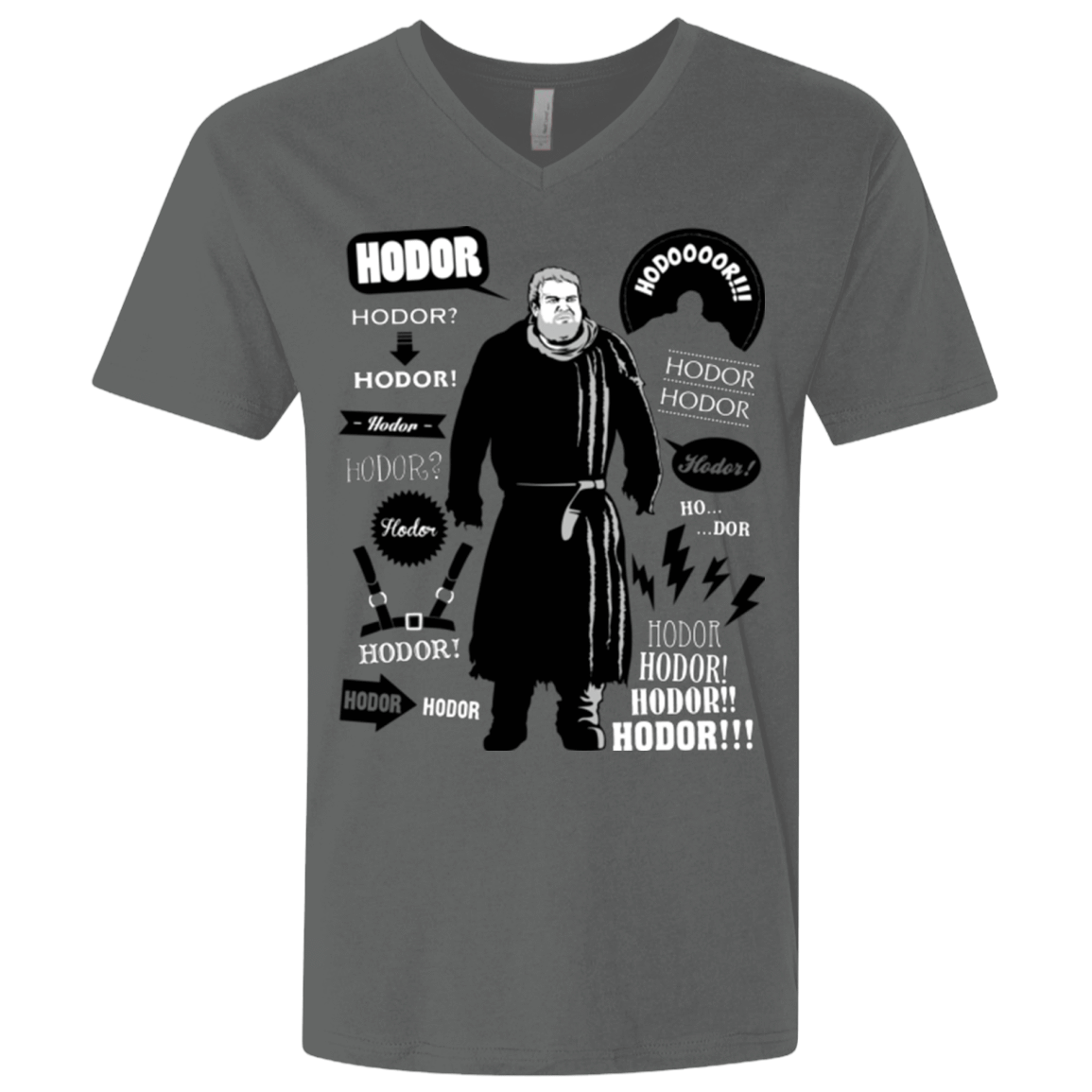T-Shirts Heavy Metal / X-Small Hodor Famous Quotes Men's Premium V-Neck