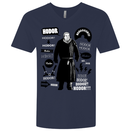 T-Shirts Midnight Navy / X-Small Hodor Famous Quotes Men's Premium V-Neck