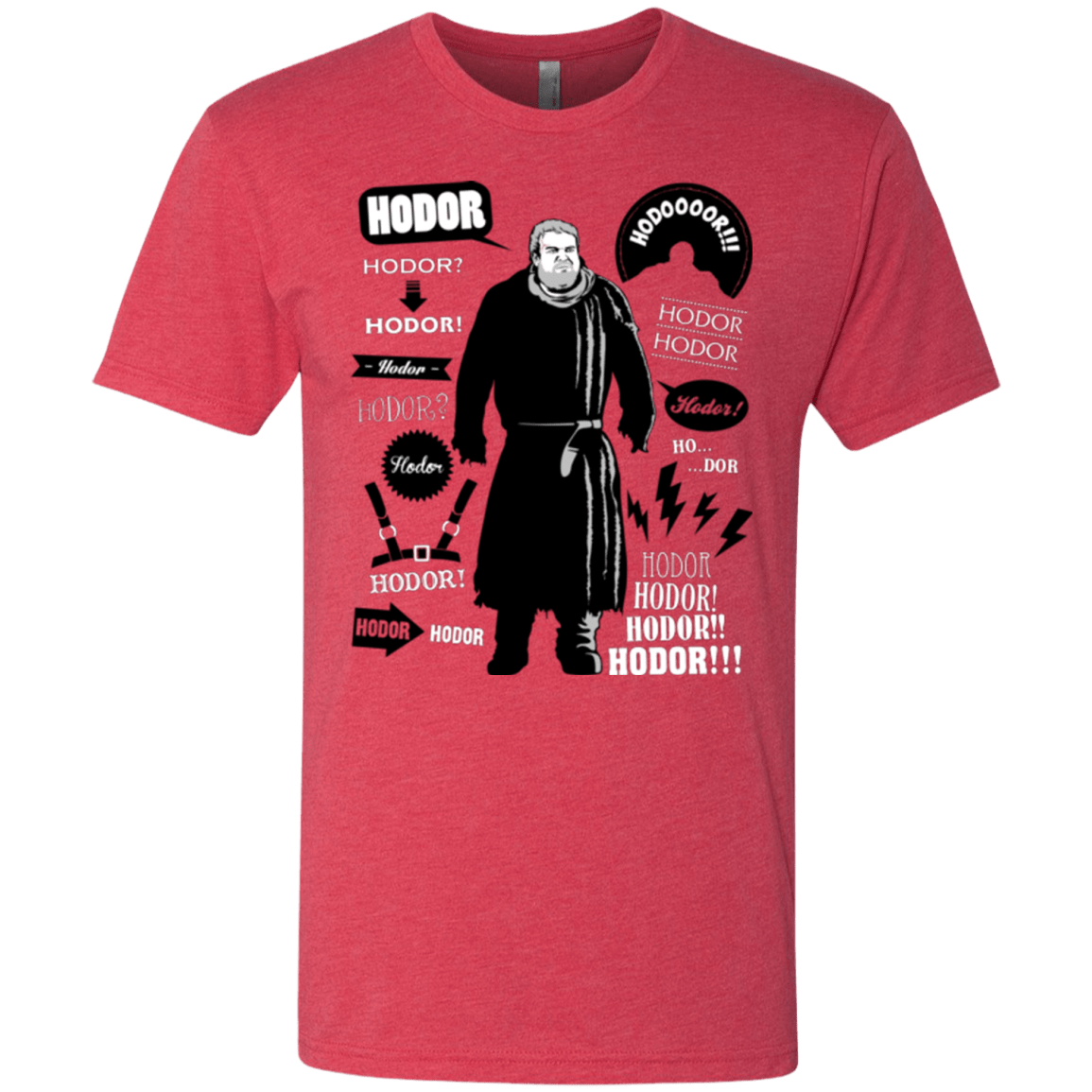 T-Shirts Vintage Red / Small Hodor Famous Quotes Men's Triblend T-Shirt