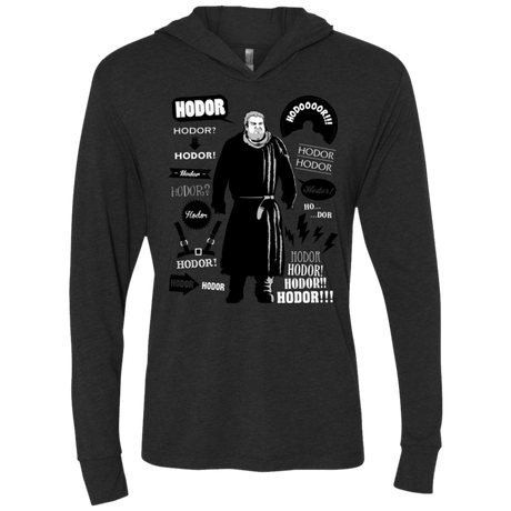 T-Shirts Vintage Black / X-Small Hodor Famous Quotes Triblend Long Sleeve Hoodie Tee